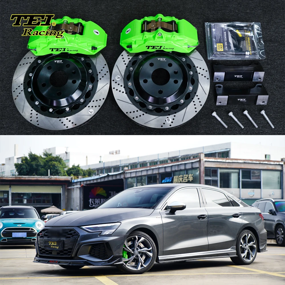 P40NS+ 4 Pot Split Forged Caliper With 355x28 MM Rotor Big Brake Kit Auto Brake System For Audi A3L 2020 year 18 Inch Rim