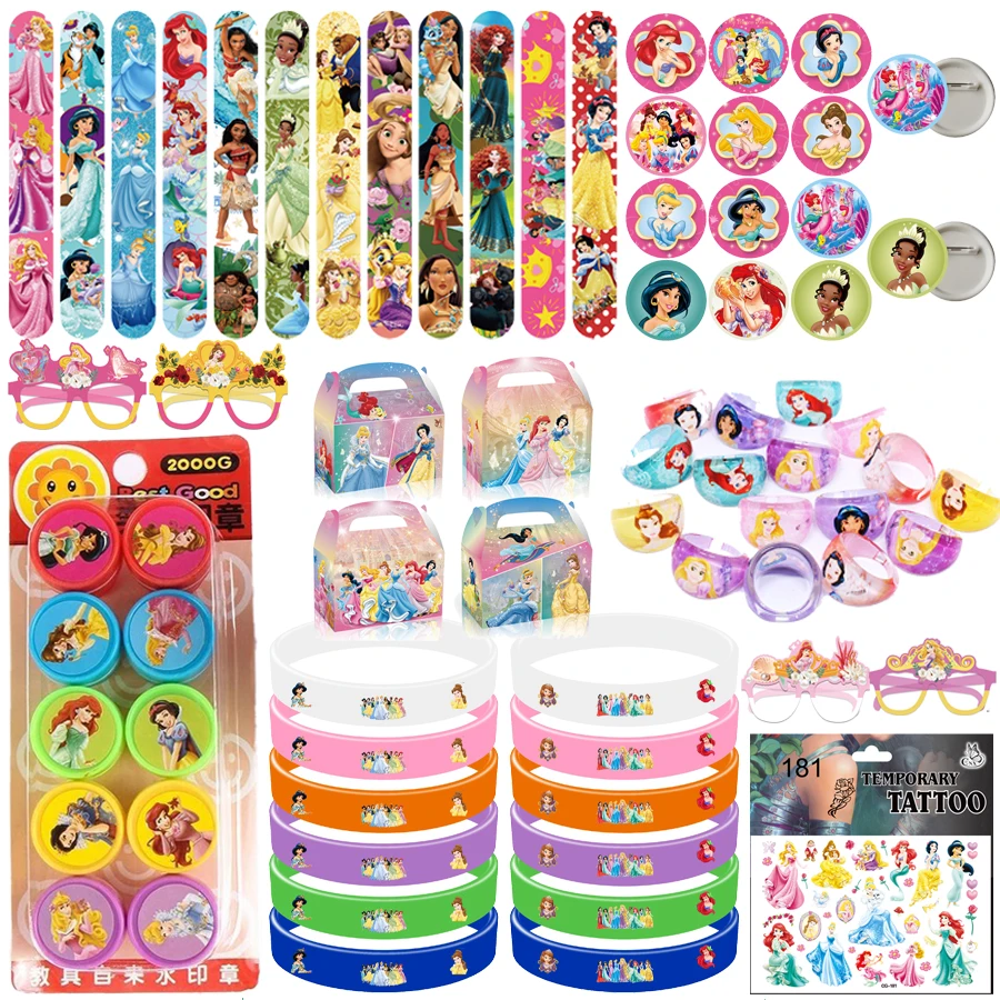 

Сувениры для вечеринки с героями мультфильмов, печать, штампы, наклейки, браслеты, пиньята, подарочная сумка, подарки принцессы на день рождения, рождественские наполнители