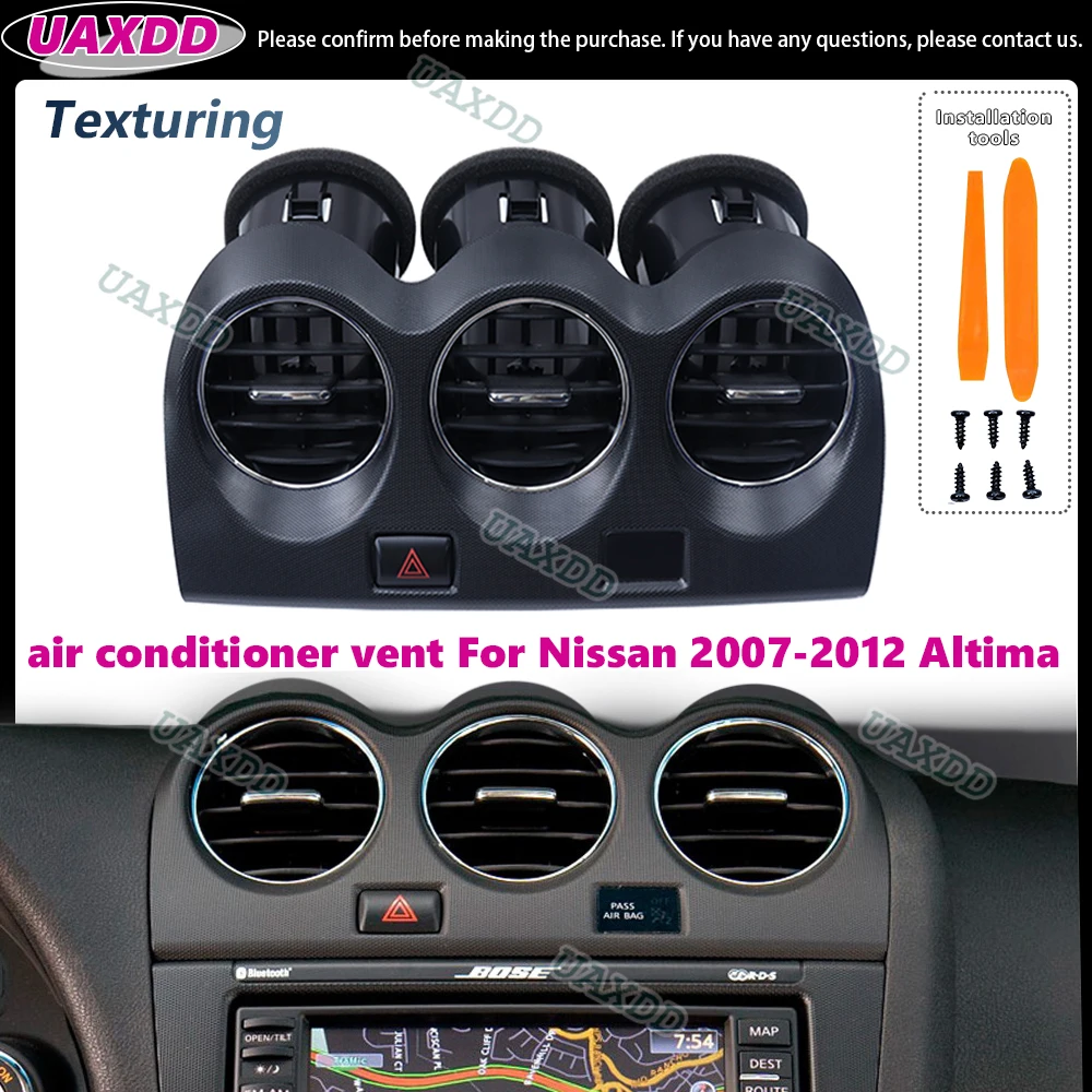 

For Nissan 2007-2012 Altima Car Interior stereo air conditioner vent frame Kit panel fascia Equipped emergency switch plastic CD