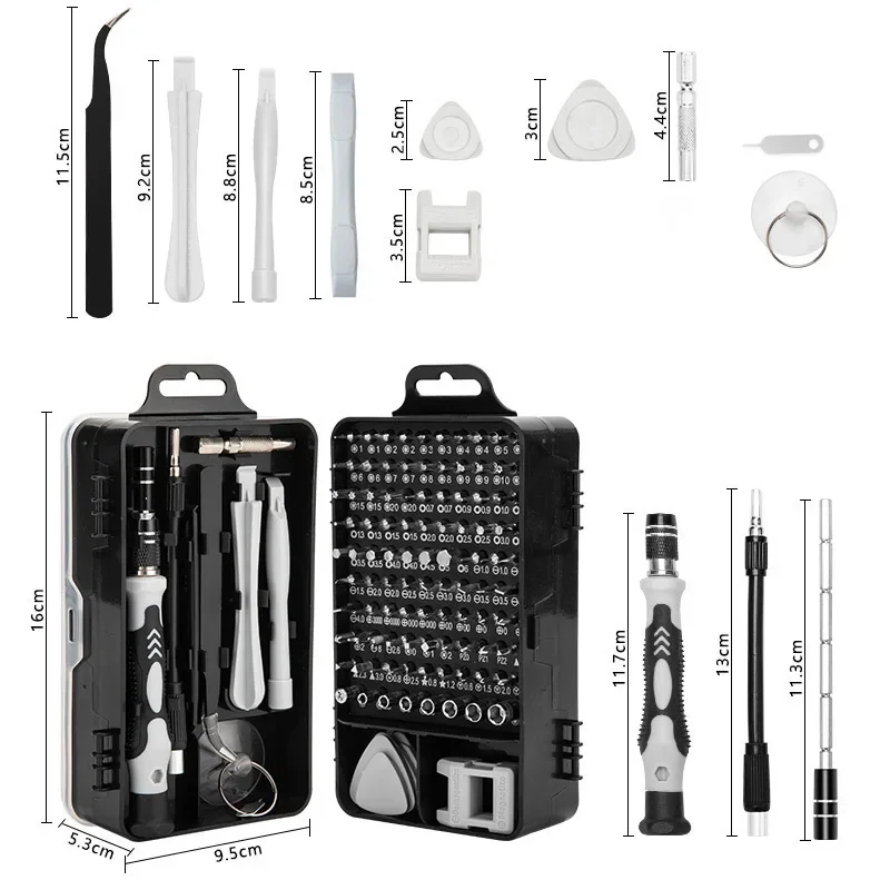 115-in-1 Magnetischer Präzisions-Schraubendreher-Satz Tragbares Elektronik-Reparaturwerkzeug Multi-Bit-Organizer für Digitale Geräte-Demontage – Detail 5