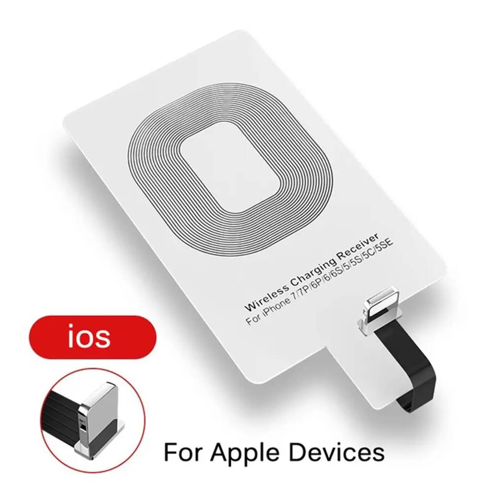 

Mat For iPhone 5 5S SE 6 6S 6Plus 7 Plus Adapter Induction Patch Charge Coil Qi Wireless Charging Receiver Charger