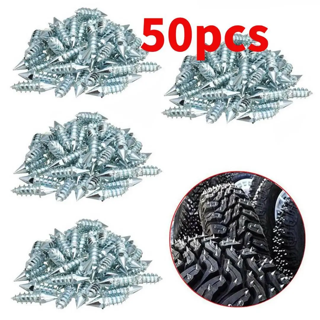 

50Pcs Tire Spikes Anti-Slip Screws Nails Auto Motorcycle Shoes Truck Spikes Anti-ice Cleats Tyre Car Acc Off-road Sole Bike