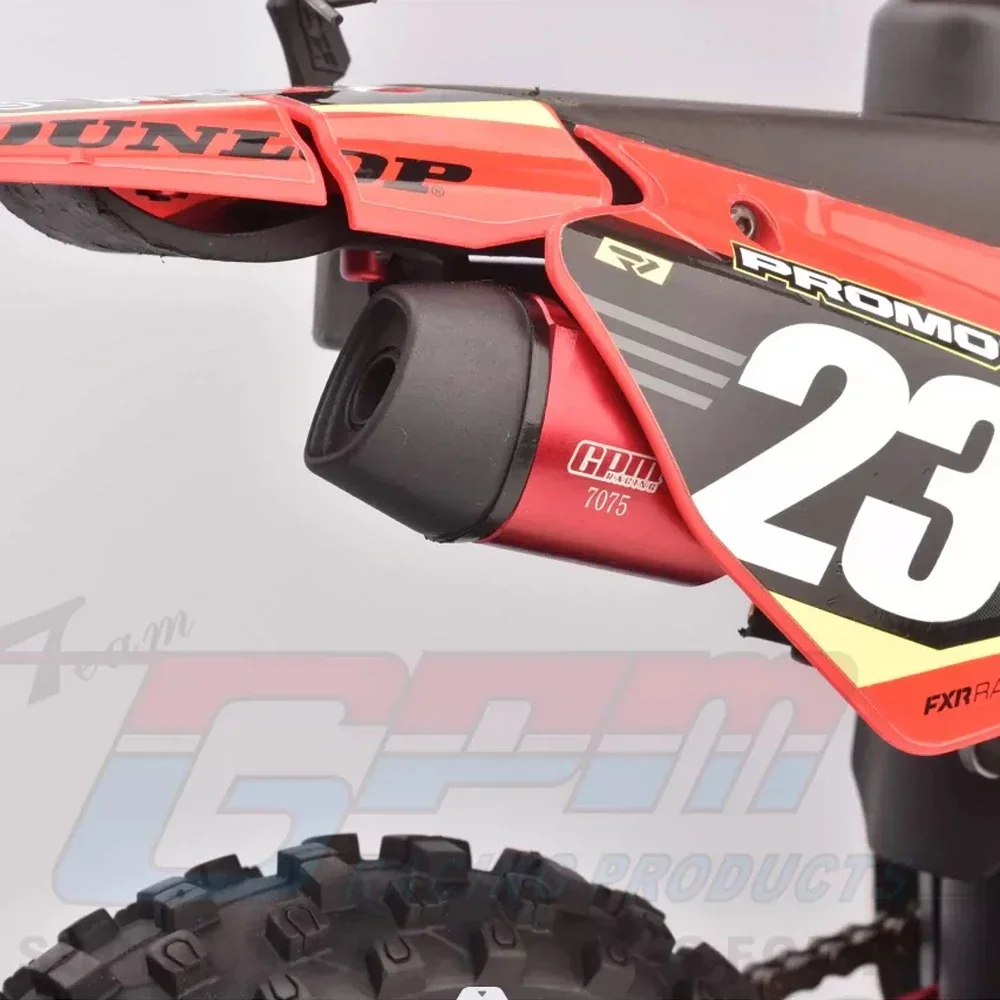 LOSI 1/4 PROMOTO-MX PROMOTO-SM FXR 오토바이 RC 자동차 업그레이드 액세서리 용 GPM 금속 알루미늄 합금 배기 파이프 LOS261004