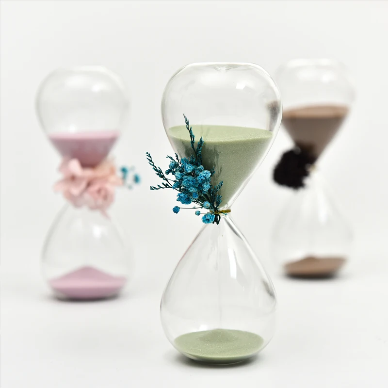 

Скандинавские стеклянные песочные часы, таймер 5, 30 минут, креативные украшения, сушеные цветы, песочные часы, подарок на день рождения для подруги