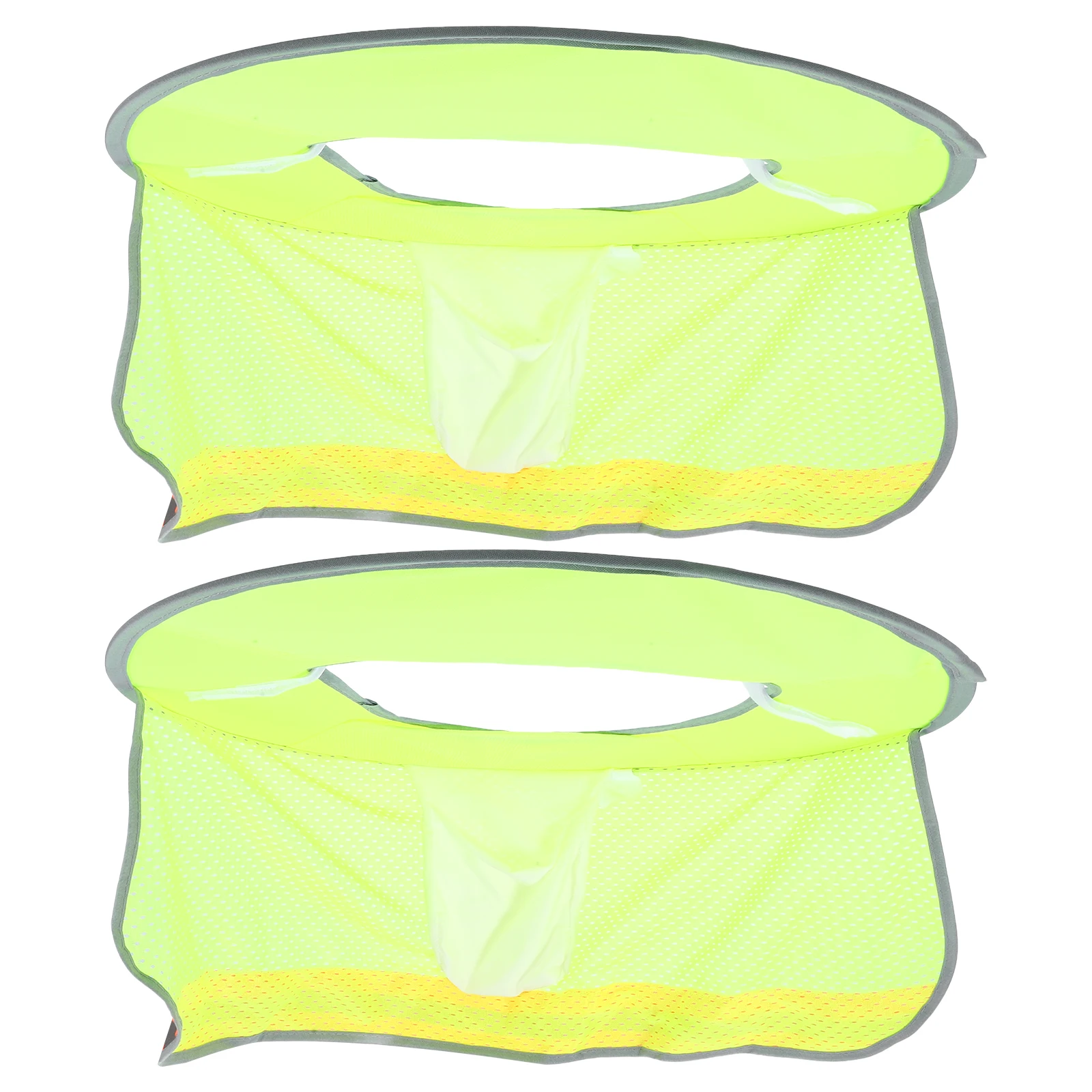 

2Pcs Large Shade Diameter Breathable Mesh Protector Reflective Edging Hard Hat Safety Outdoor Use High