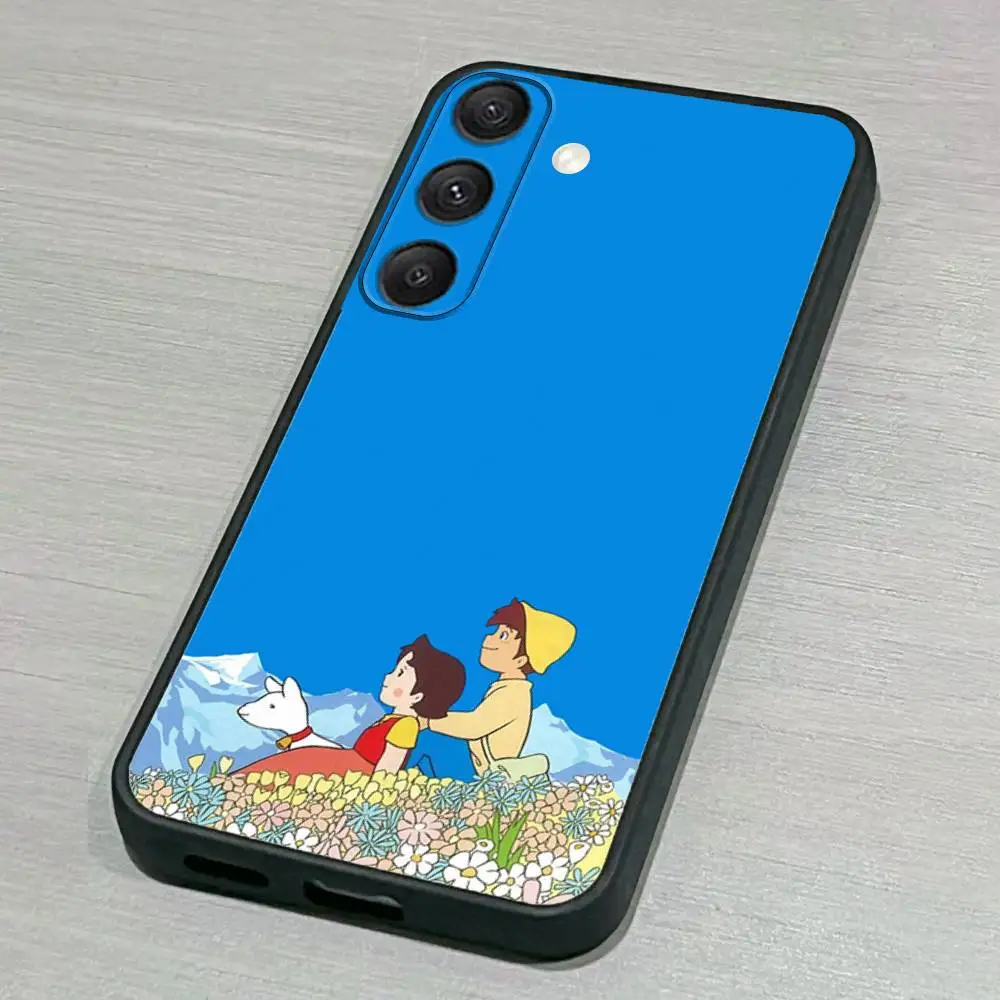 Custodia per telefono Heidi C-Cartoon per Samsung S25,S24,S23,S22,S21,S20,S10,Ultra,Plus,Lite,FE, cover morbida in silicone nero
