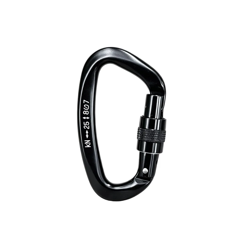 25KN Professional Safety Carabiner 59*99mm Mountaineering Protective Equipment D Shape Key Hooks 7Colors
