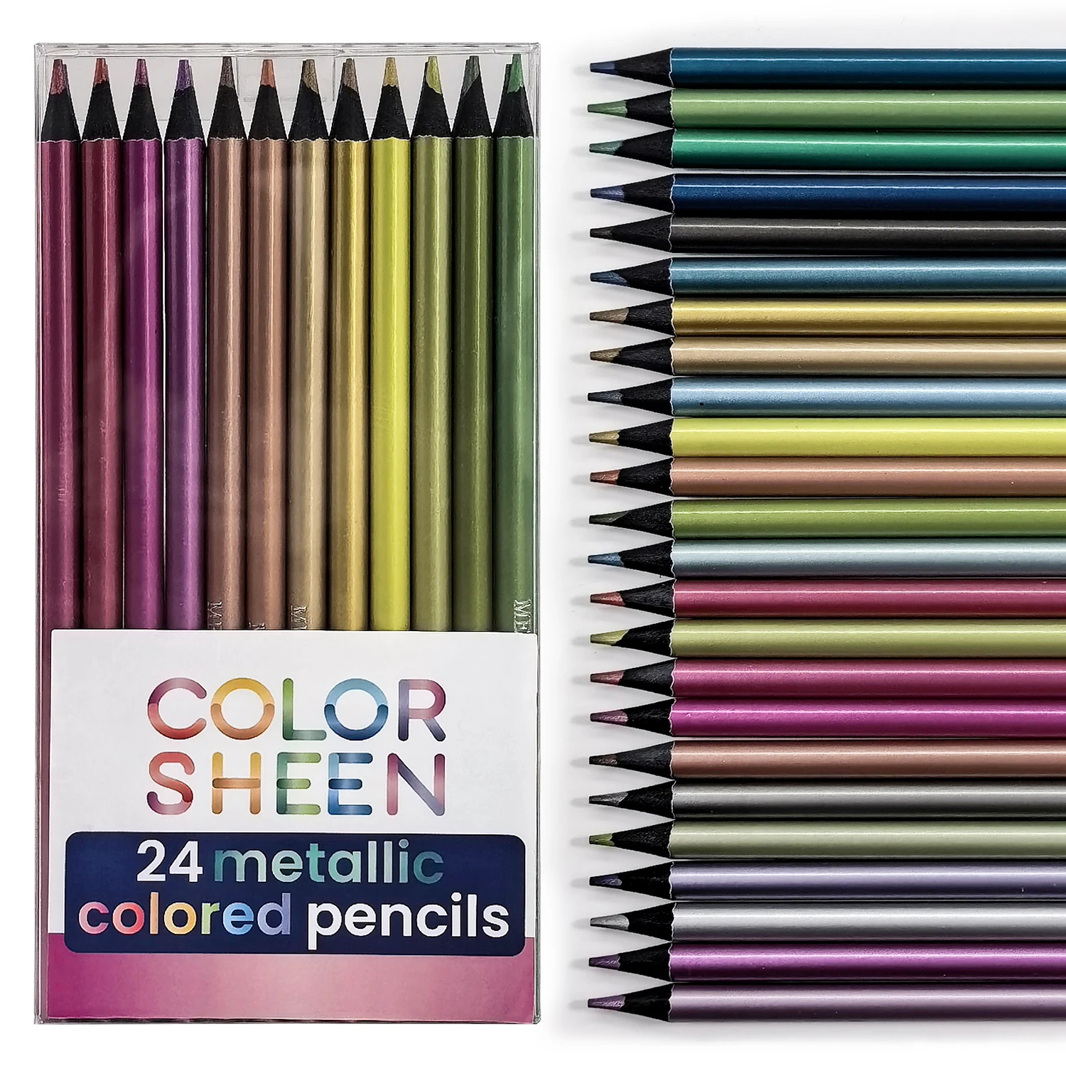 12/24 Colors Metallic Colored Pencils Lead Black Wood Color Pencil Graffiti Painting Creative Painting Color Pencil image 3
