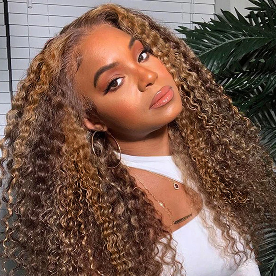 Highlight Blonde Lace Front Wig Deep Wave 13x4 Lace Front Human Hair Wig 36 Inch Water Waver Human Hair 13x6 Hd Lace Frontal Wig