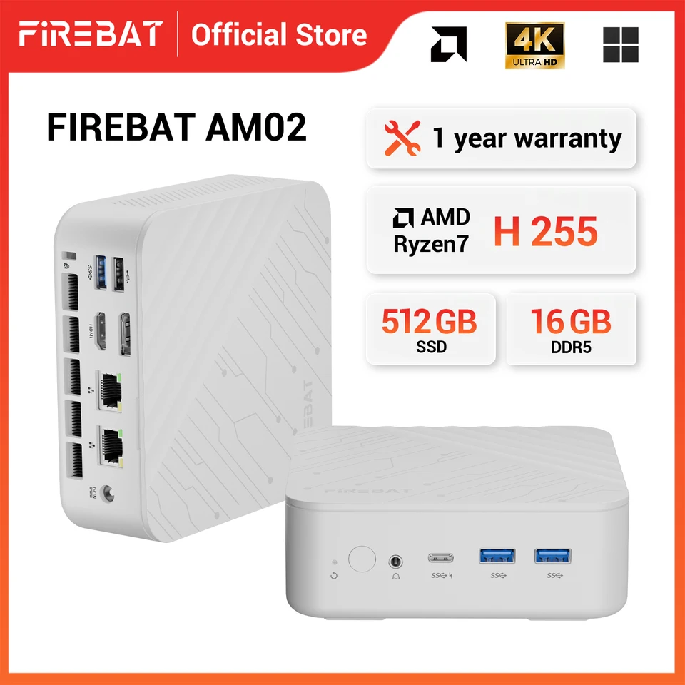 Firebat AM02 Mini PC Ryzen 7 H255 16GB 512GB SSD