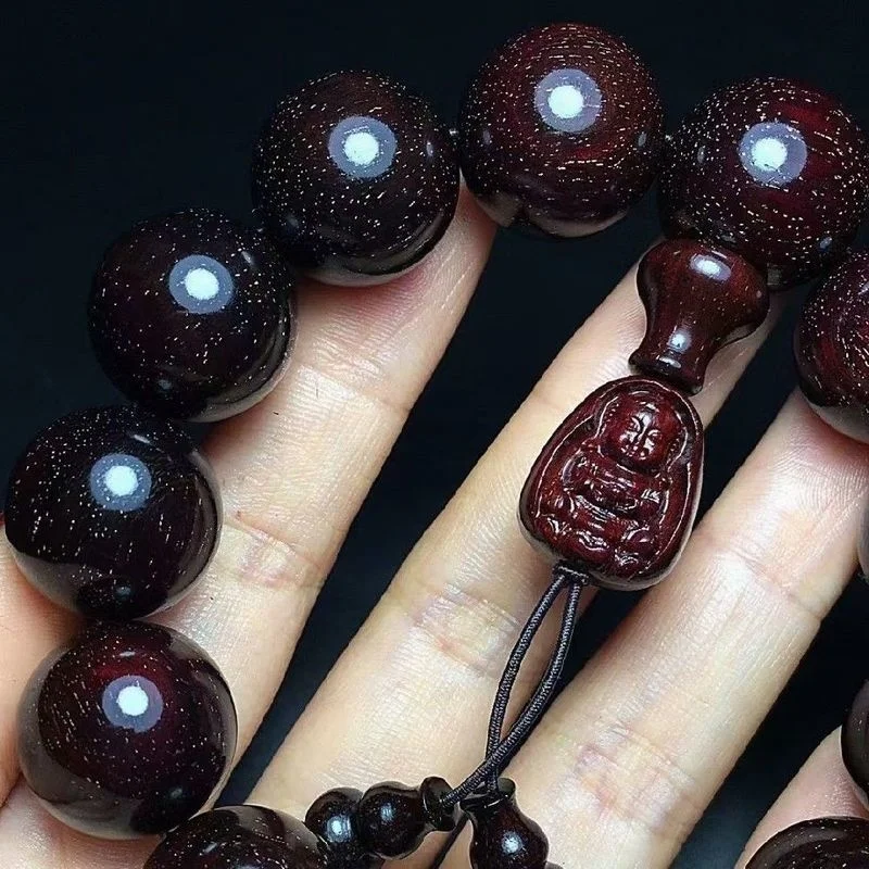 Natural Authentic Indian Rosewood Filled with Venus 2.0 Hand Strings Old Material Men's and Women's Bracelets 108 Buddha Beads S