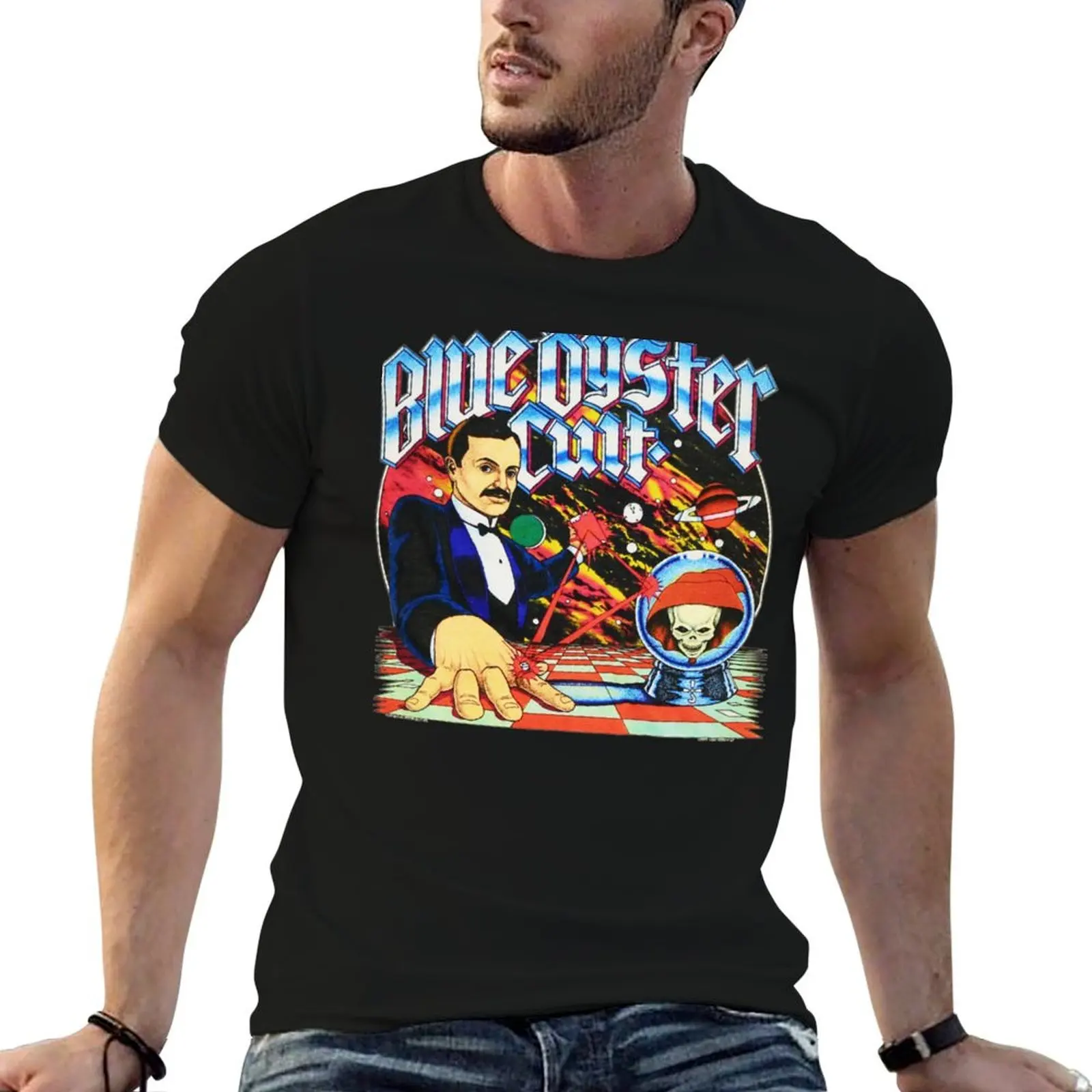 Blue Oyster Cult T-Shirt Basic Crew Neck Short Sleeve Top