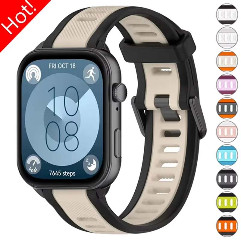 

Texture Silicone Band for Huawei Watch Fit 4 3 2 Sports Rubber bracelet Watchband for Huawei Watch Fit 4/4 Pro Wrist Strap