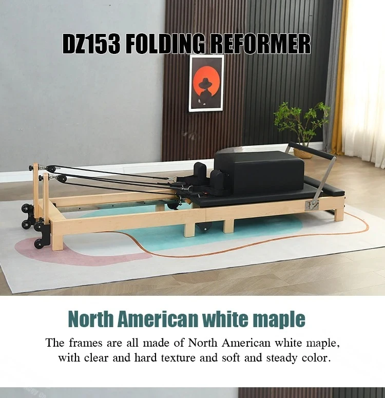 Hot Products Maple Folding Reformer Pilates Equipment Folding Reformer Bed