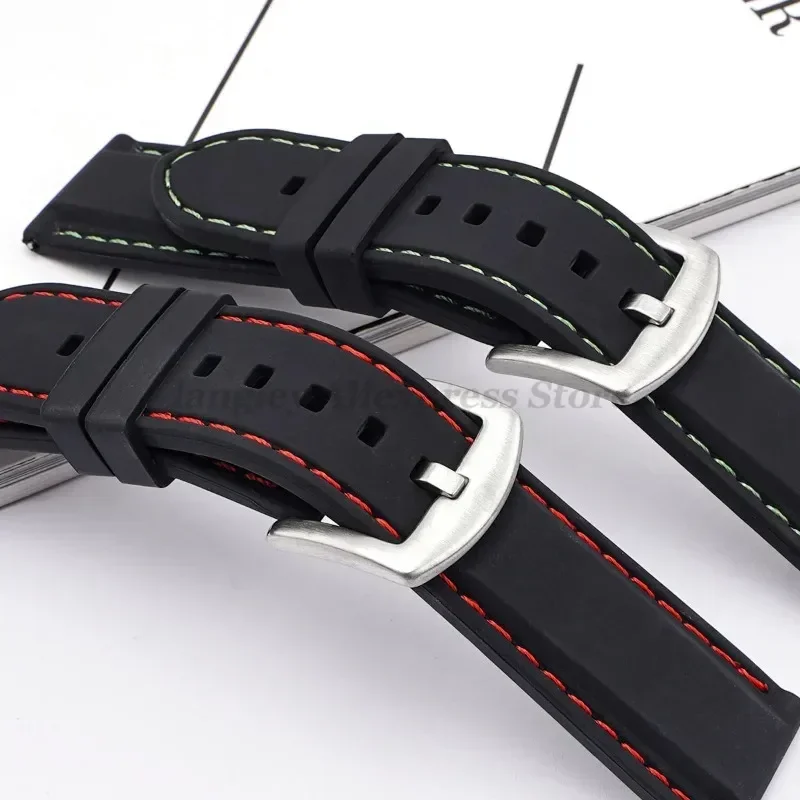 18mm 20mm 22mm 24mm 26mm Silicone Watchband for Seiko Waterproof Rubber Watch Strap Men Sport Universal Bracelet Smart Wristband