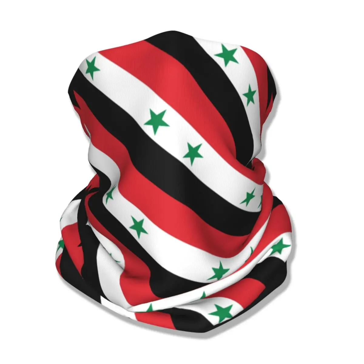 Star Syria Flag Bandana Neck Cover Printed Syrian Arab Republic Mask Scarf Multifunctional Face Mask Cycling Adult All Season