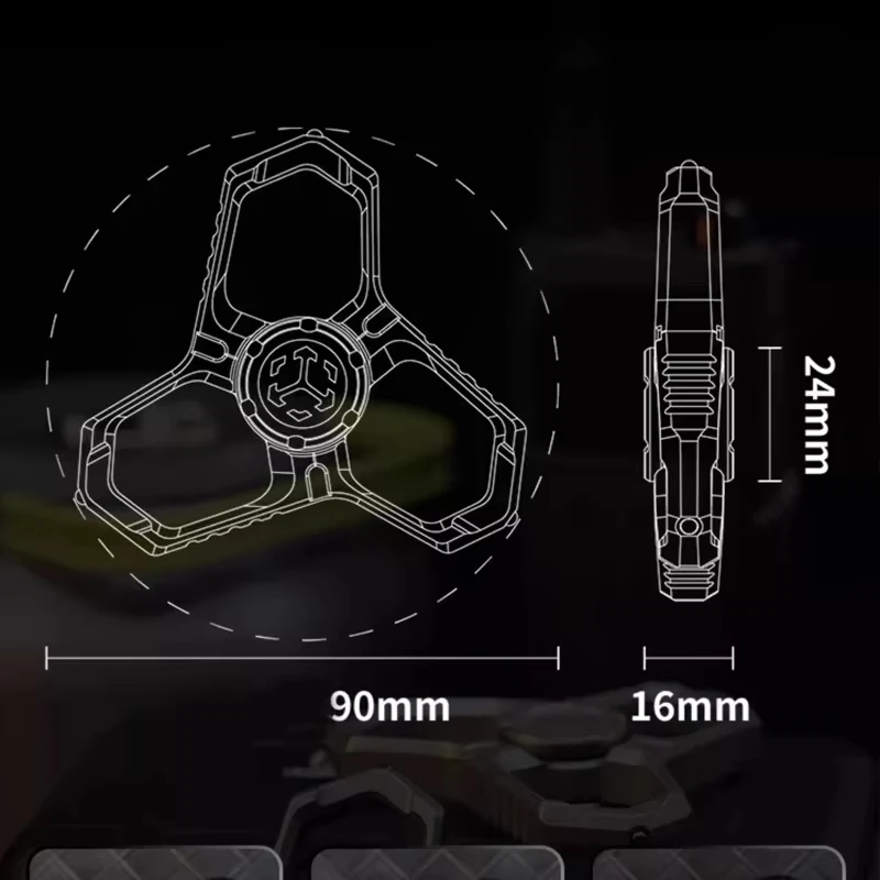 المحمولة في الهواء الطلق EDC متعددة الوظائف إصبع الدوران أداة سبائك التيتانيوم نافذة قواطع لعبة #6