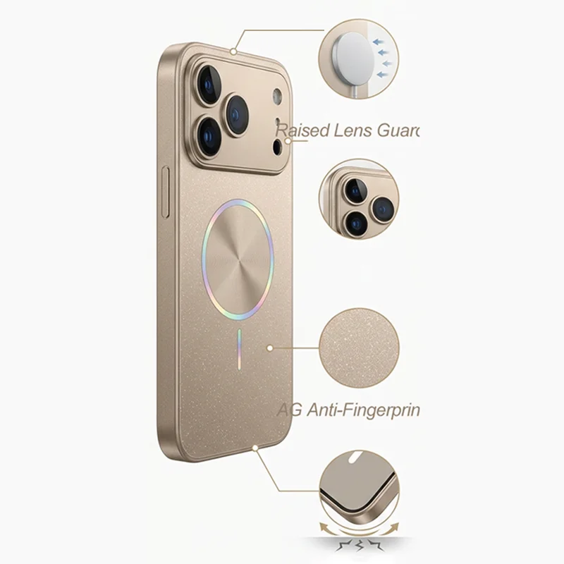 Funda magnética con brillo aurora, a prueba de golpes, para iPhone 17 Pro Max 16 15 14 13 2