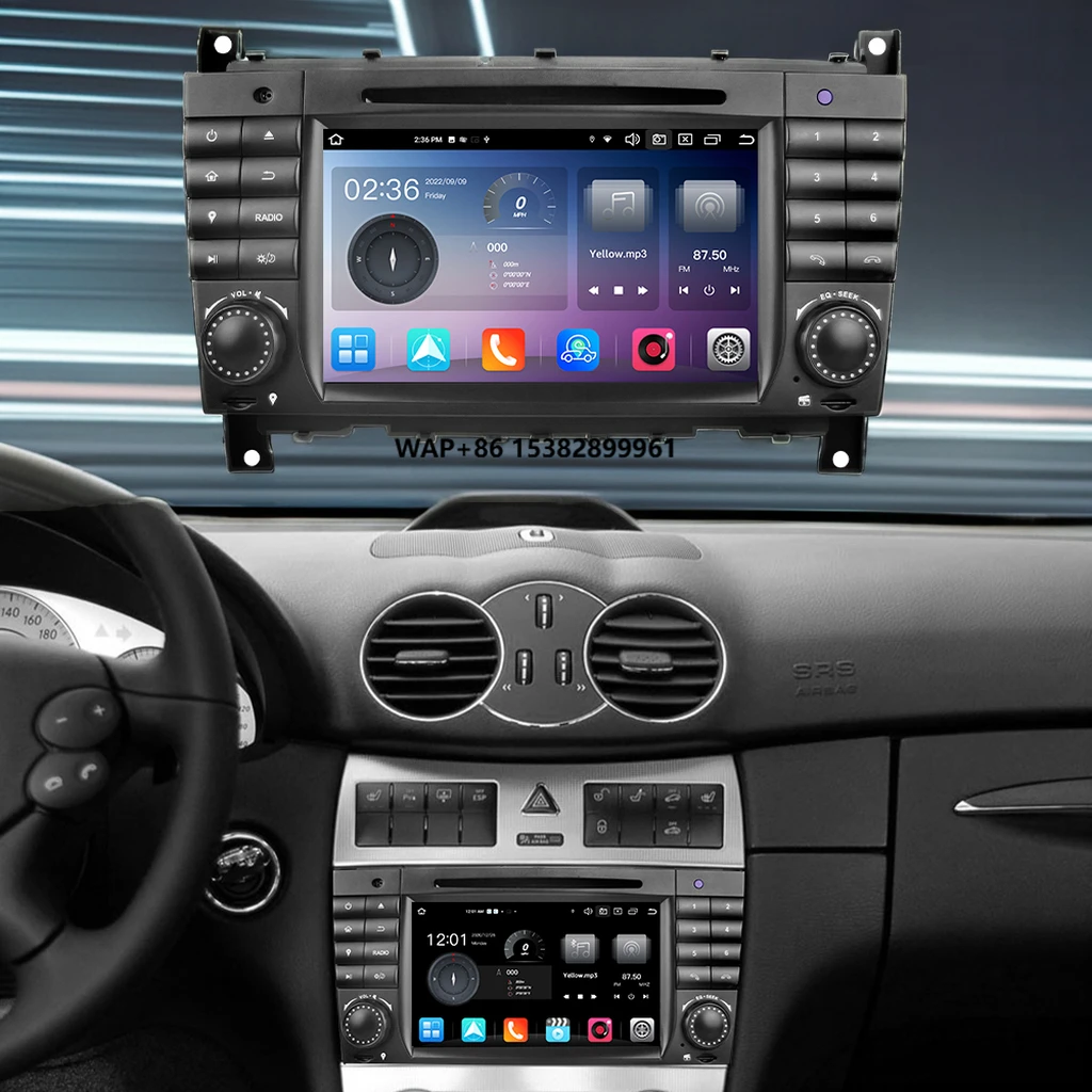 

7 "Android 12.0 Автомобильный DVD-плеер с GPS-усилителем DSP RGB Функции Авто Wi-Fi Carplay 4 + 64 ГБ для Clk W209