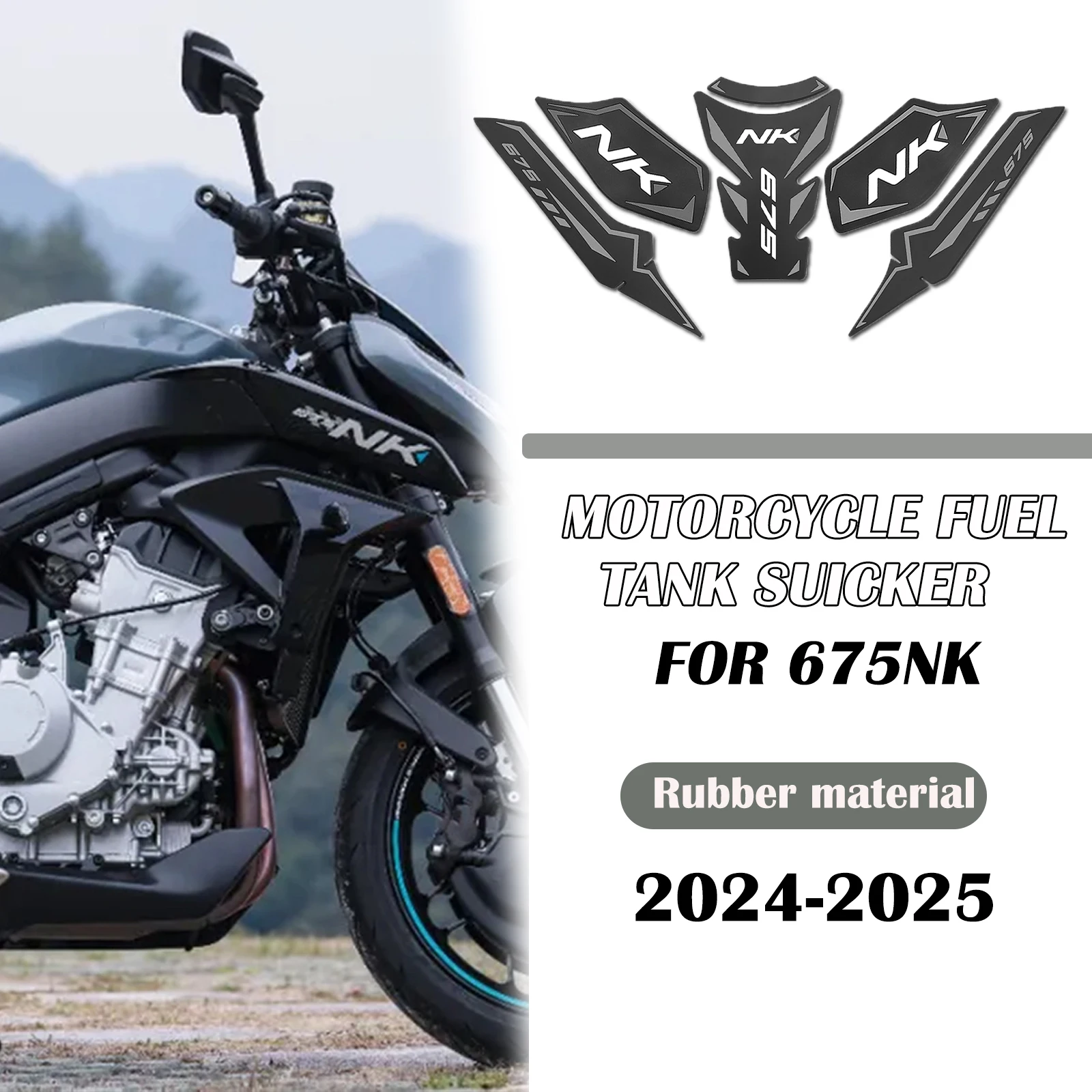 

Аксессуары для мотоциклов, наклейка, комплект наклеек, защита топливного бака, противоскользящая боковая накладка на топливный бак для CFMOTO 675NK 675 NK 2024-2025