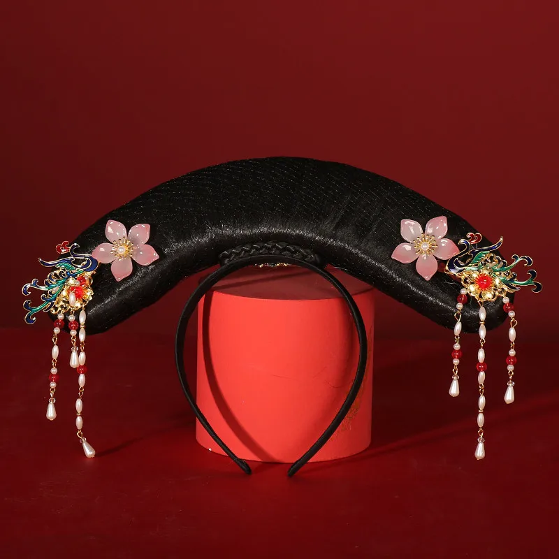 

Ancient Qing Dynasty Princess Empress Hair Headwear For Women Vintage Qi Tou Head Band Halloween Cosplay Headdress Easy To Wear