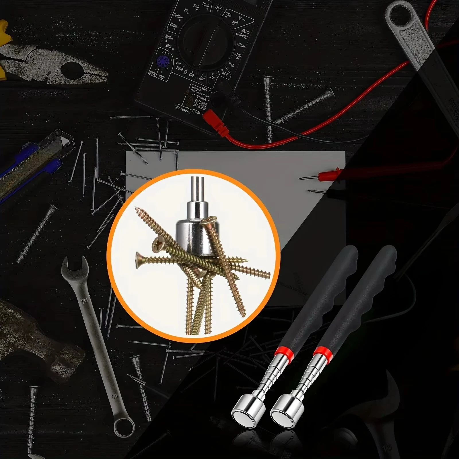 Teleskopischer tragbarer magnetischer Aufnahmestab Magnetstift robustes Werkzeug zum Aufnehmen von Schrauben Muttern und Bolzen geeignet für enge Ecken und schwer zugängliche Bereiche Hausreparaturen Werkstatt Kfz Repa – Detail 13