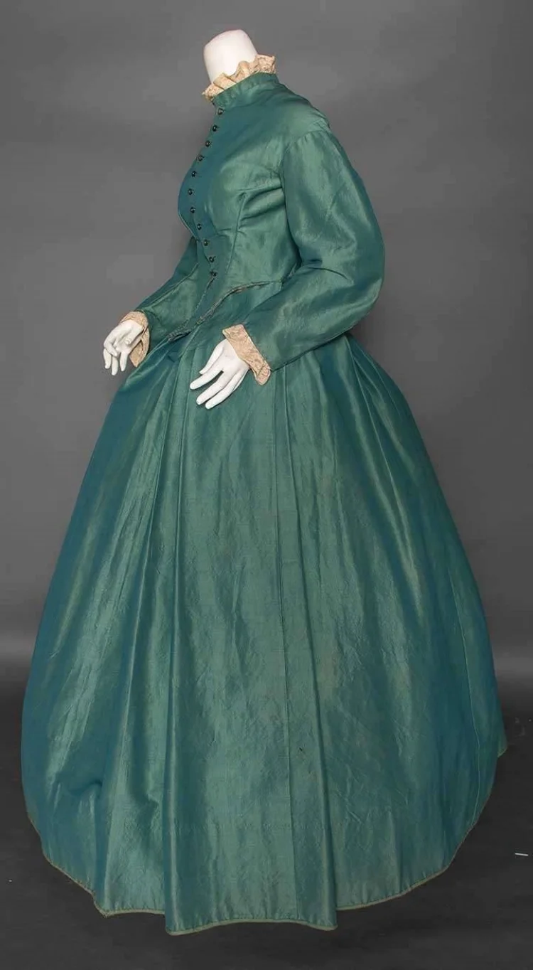 1850s Historical Edwardian Walking Dress Victorian Tudor Regency Court Tea Party Ball Gown Theatre Stage Performance Costume