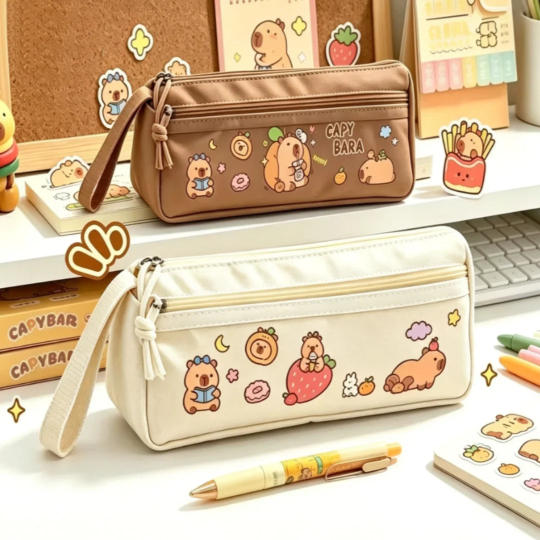 Simple Triangle Pencil Case Large Capacity Student Stationery Bag Suitable for Gift Rewards Desktop Storage