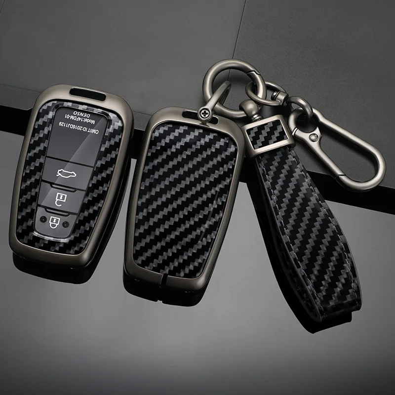 Zinc Alloy Car Remote Key Case Cover For Toyota CHR Prado 2017 2018 Prius Camry Corolla RAV4 2020 2022 2023 2024 Car Accessories