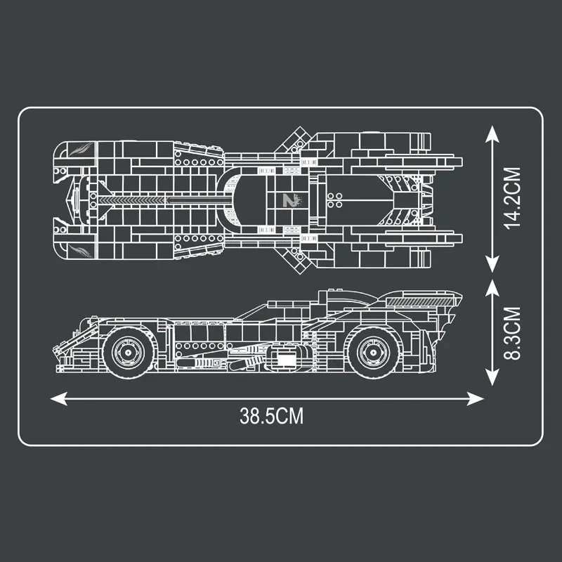 قالب ملك التقنية سيارة بنة للأطفال ، Batmobile ، نموذج سيارة رياضية فائقة ، ألعاب الطوب التجمع ، هدية عيد الميلاد ، 10058