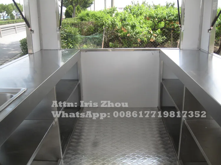 Venda imperdível carrinho de comida móvel com display de propaganda carrinho de comida para reboque de comida para venda