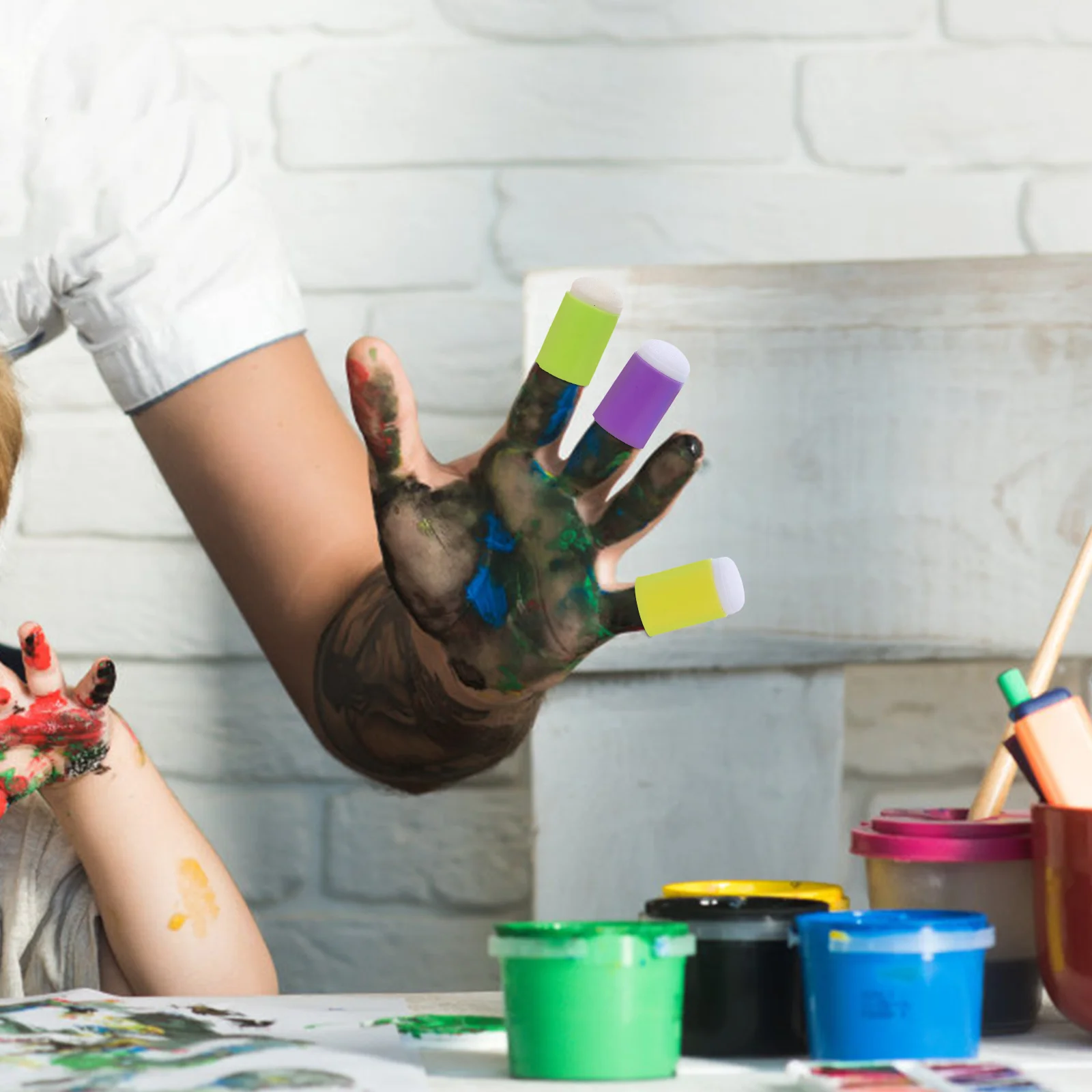 مجموعة إسفنجية مكونة من 25 قطعة، أداة توزيع إسفنجية فنية دقيقة سريعة الجفاف لمشاريع رسم الوجه والجسم مع محمولة #6