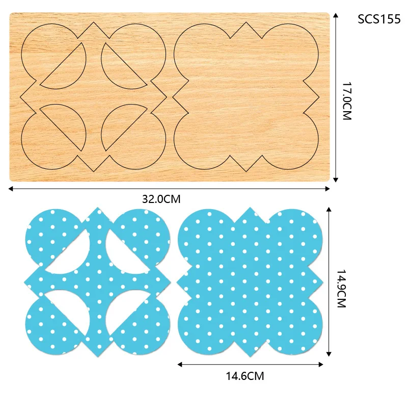 Drewniana matryca do cięcia, przyrząd do kart, używana z maszyną, SCS155-1