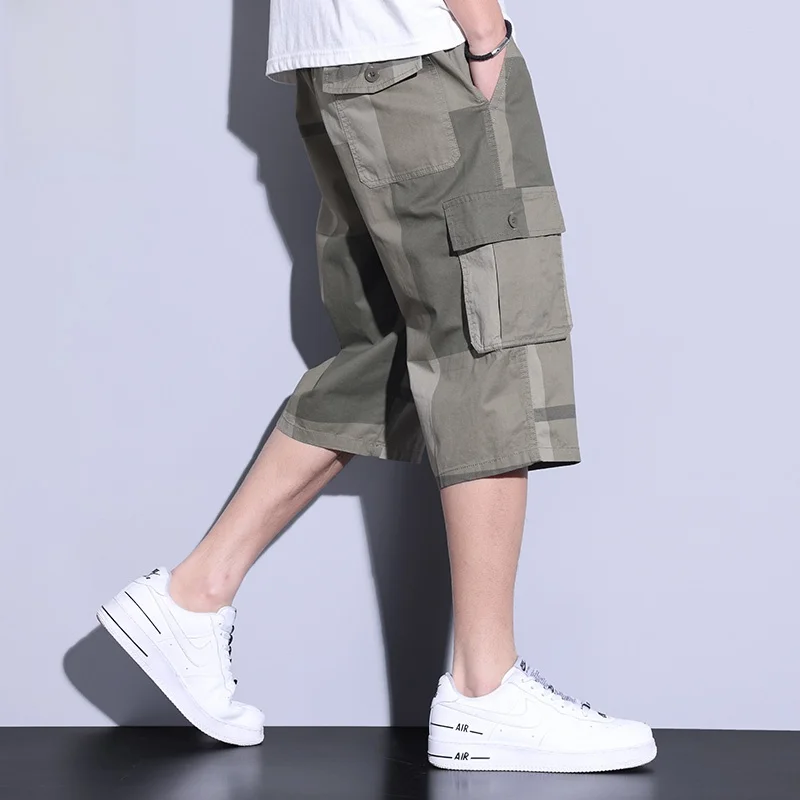 

Мужские повседневные хлопковые шорты, лето 2026, новый стиль, модные свободные прямые брюки-карго, удобные, дышащие