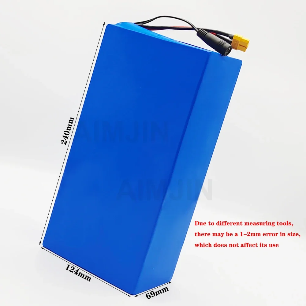 48V 24AH 13s6p lithium-ion battery pack 48V 24000mAh 1500W electric, scooter and bicycle battery, built-in 50A BMS+charger