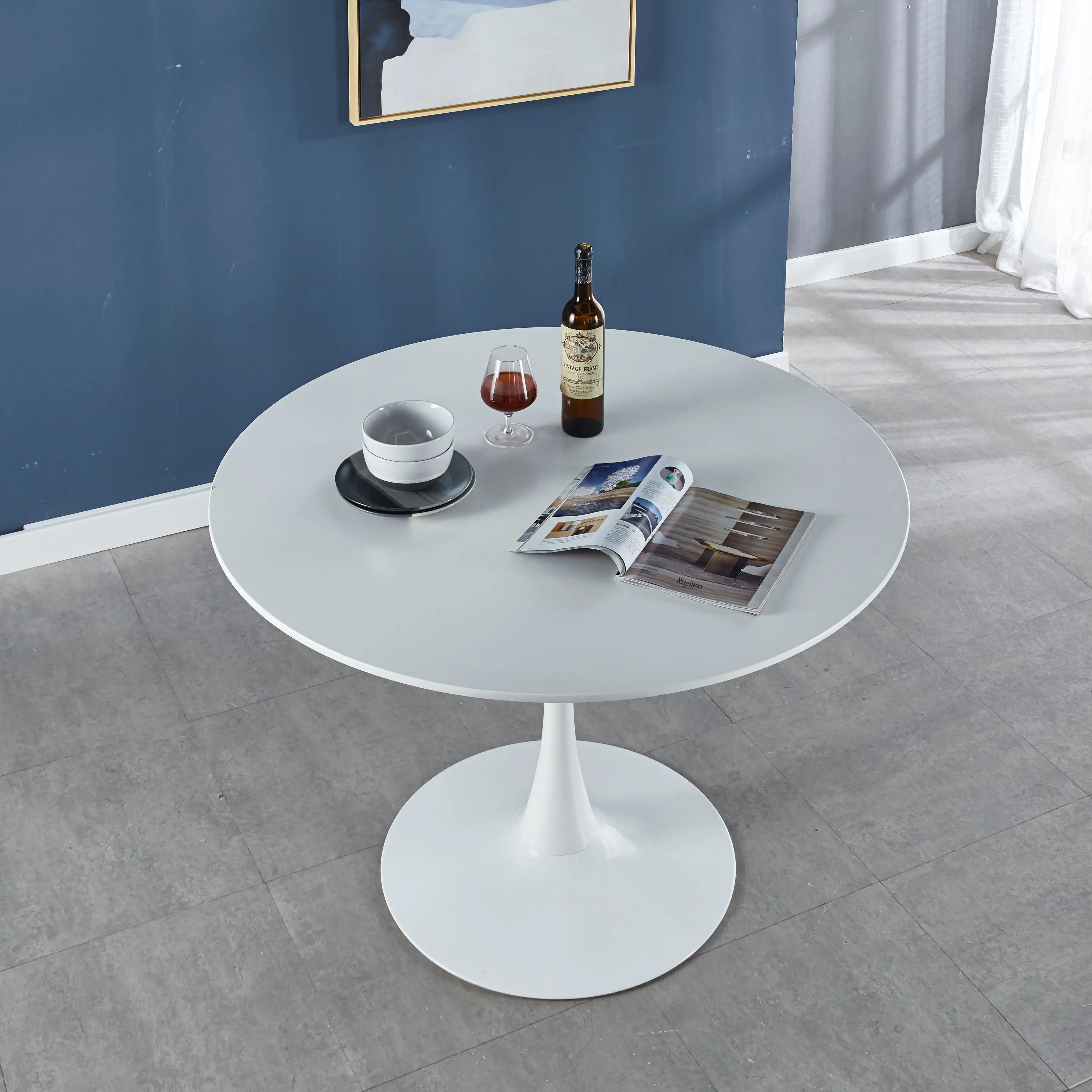 

White Tulip Table Mid-century With Round Mdf Top Pedestal Dining Table Leisure Coffee Table