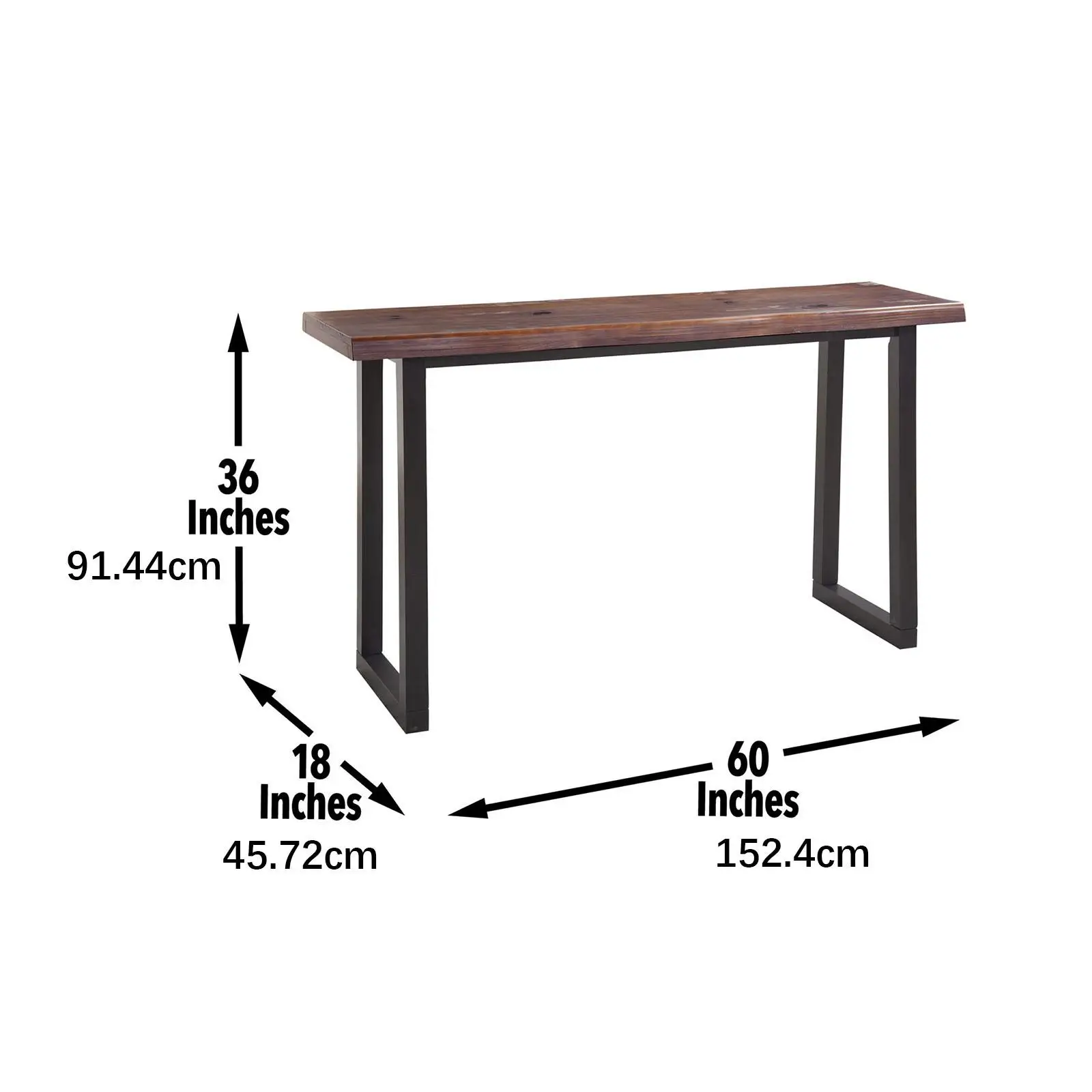 Live Edge Bartafel Meubilair Rustiek Ruimtebesparend Hout Bruin Eettafel, Einde