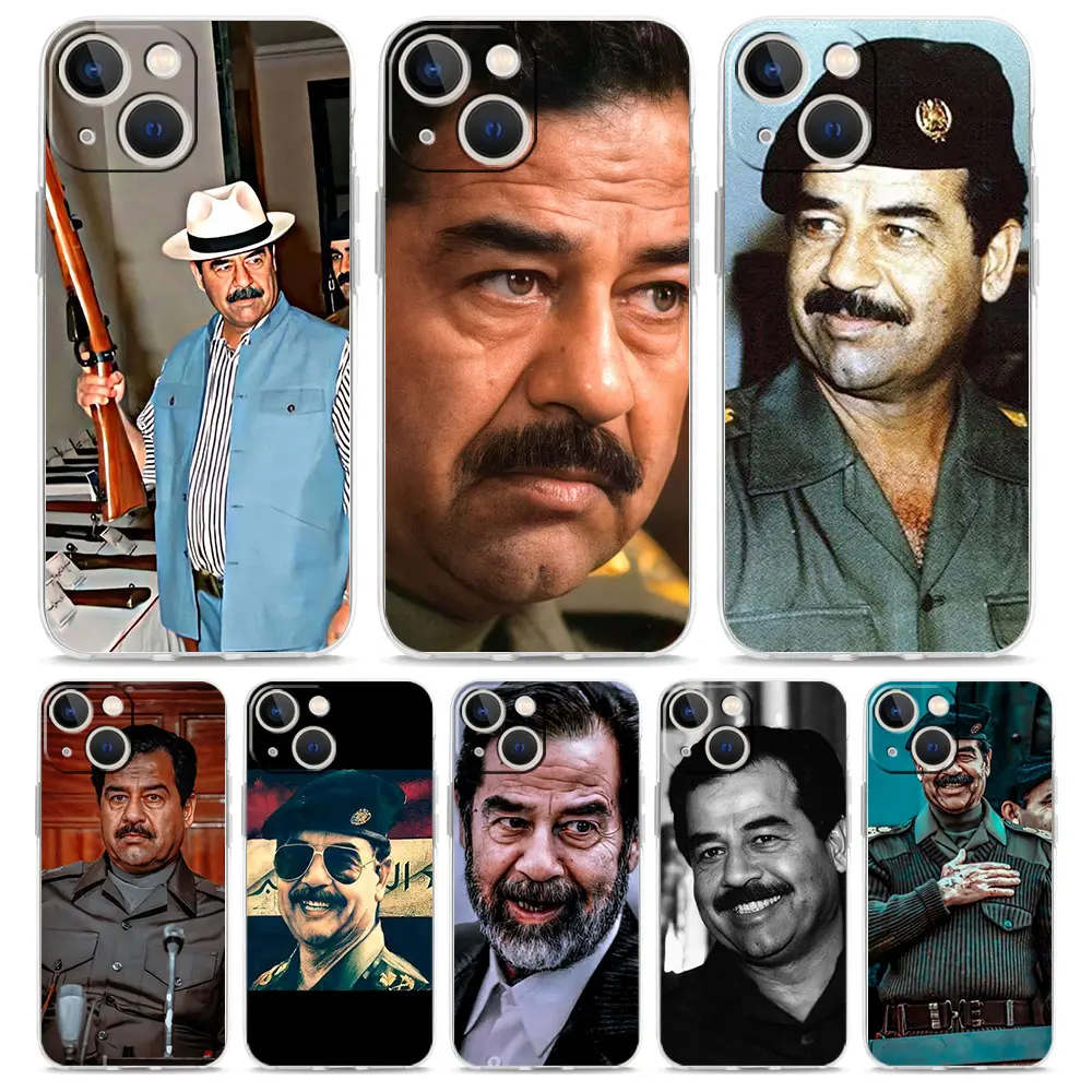 Phone Case For iPhone 16 15 14 13 12 11 Pro Max XS X XR 7 8 Plus soft Shockproof TPU Clear Cover Arabic Iraq Saddam Hussein