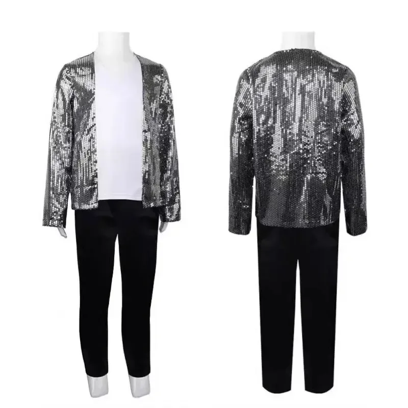 Michael Jackson Performance Costume Imitation Sequin Stage Set for Children Adults Men and Women MJ Performance Costume