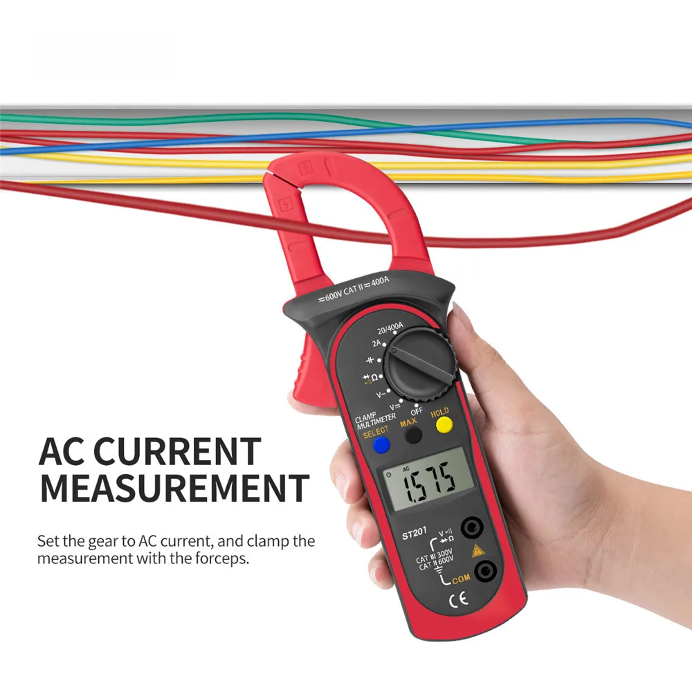 ANENG ST201 Digital Professional Multimeter Clamp Ammeter Transistor Capacitor Tester Power Test Automotive Voltage Tester