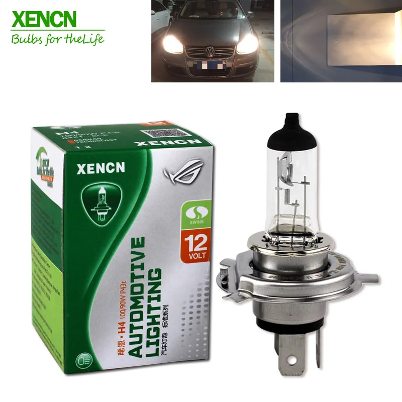 

XENCN H4 HB2 9003 Car Headlight 12V 130/100W High Power Halogen Bulbs 3200K Clear Offroad Auto Standard Lamp High/Low Beam 2 Pcs