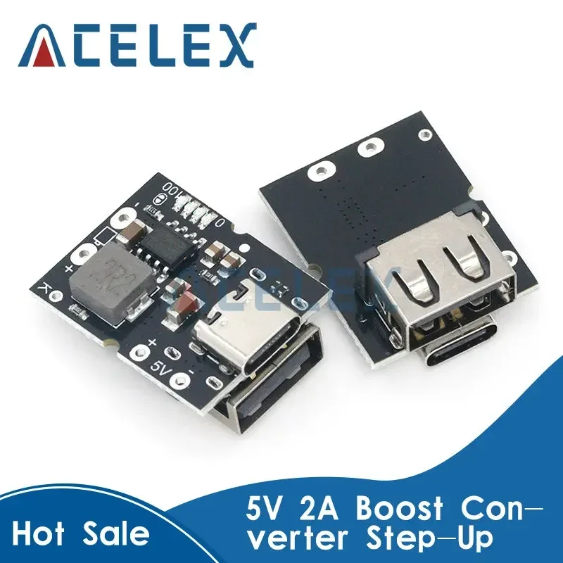 Type-C USB 5V 2A Boost Converter Step-Up Power Module Lithium Battery Charging Protection Board LED Display USB For DIY Charger