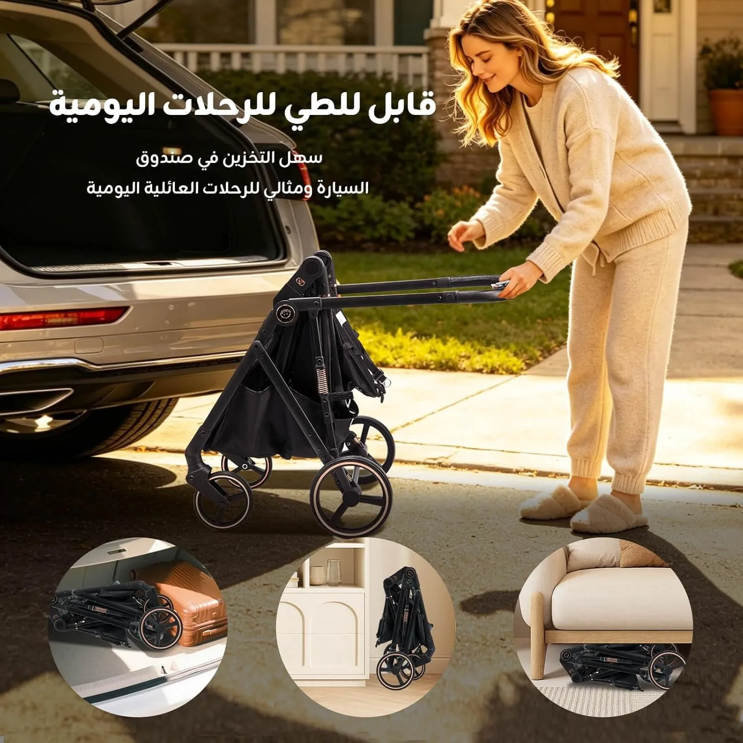 Hibobi Cirro / Aurora Baby Stroller, Foldable Compact Stroller with Large Canopy, 7.9kg/9.5kg One-Hand Easy Fold