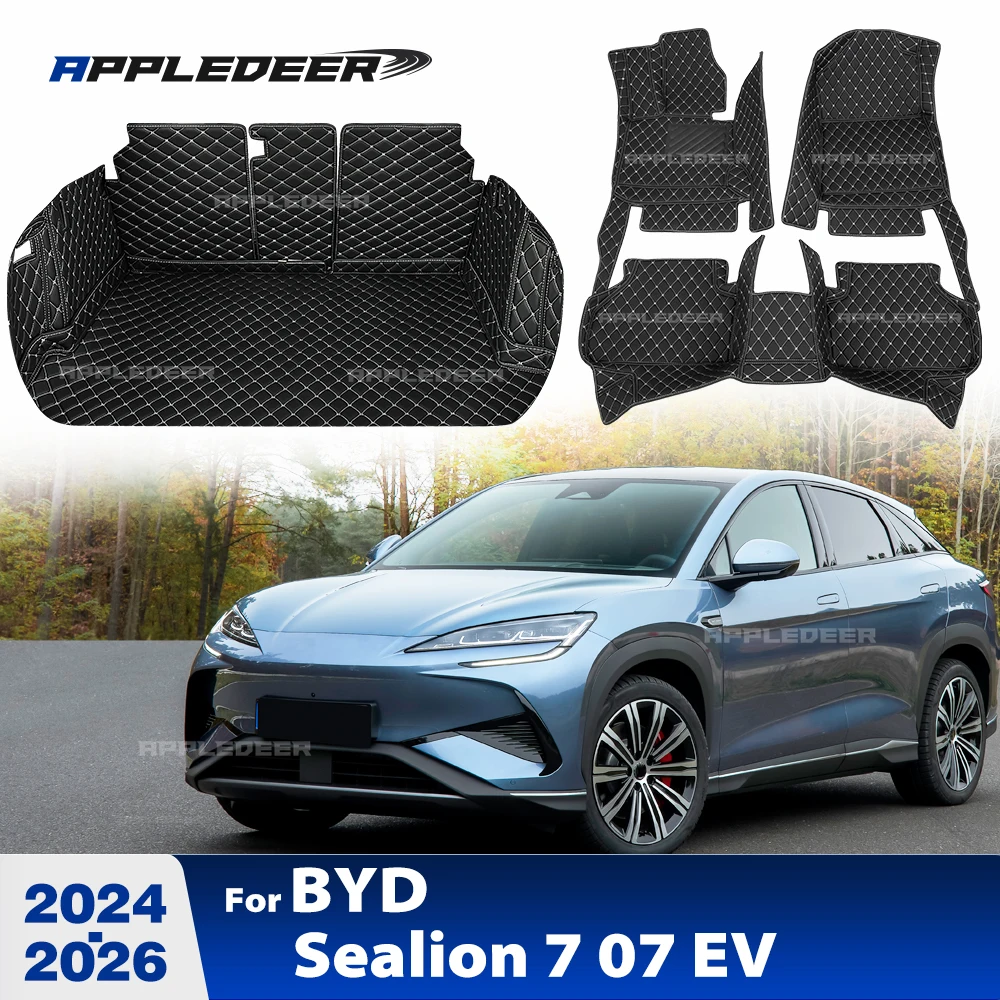 

Car Floor Mats For BYD Sealion 7 07 EV 2024-2026 2025 Car Trunk Mats Cargo Liner Foot Mats Interior Accessories