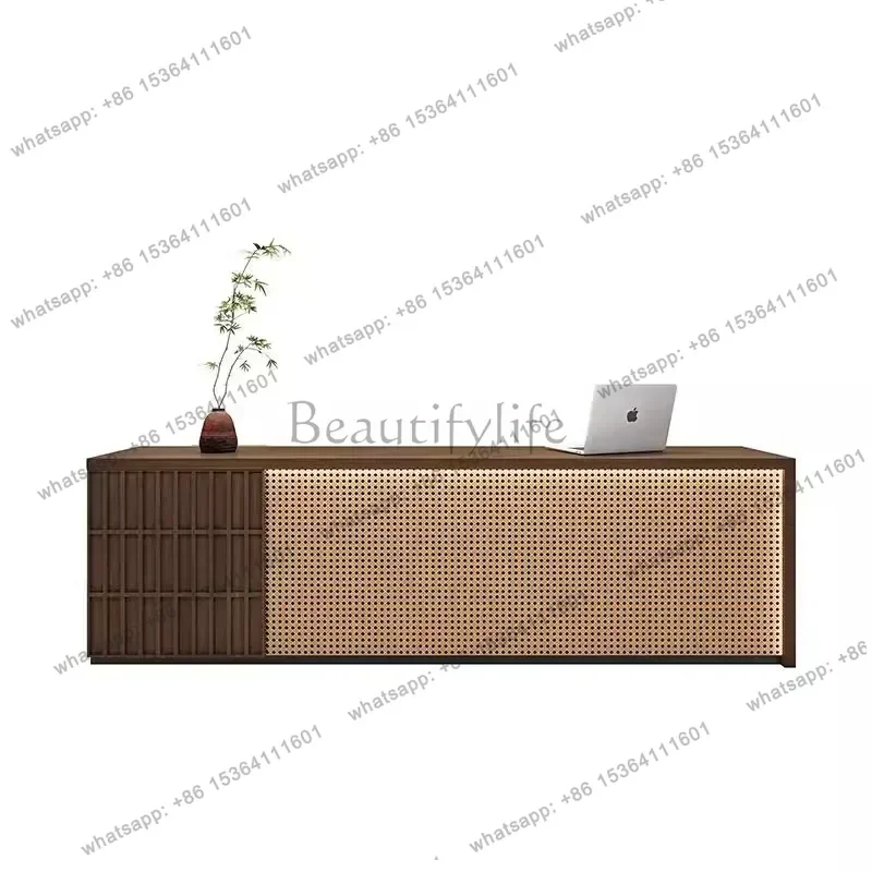 Best Sellers New Chinese-style Reception Desks Health Club Simple Fashion Reception Desks Atmosphere Office Furniture Meja Pener