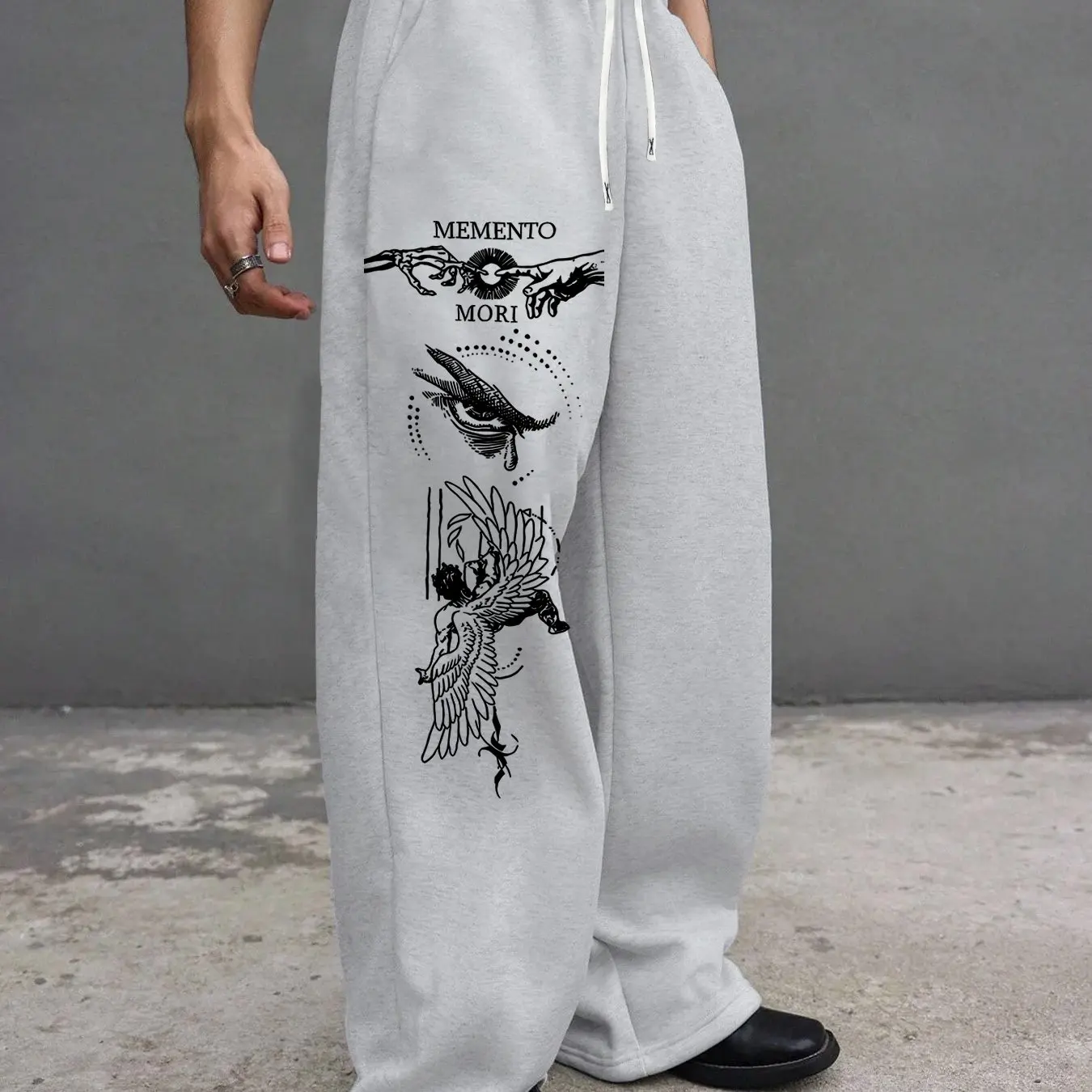 Original Star Angel Fashion Printed Design Men's Casual Sports Campus Running Pants Straight Leg Pants, Autumn New Unisex