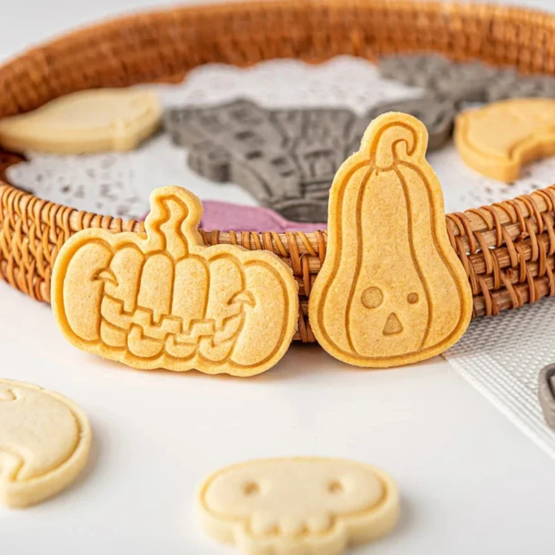 Cartoon Ghost Pumpkin Cookie Mold New Halloween Fangtan Candy Pastry Craft From House Cute Mummy Castle Kitten Cookie Cutter