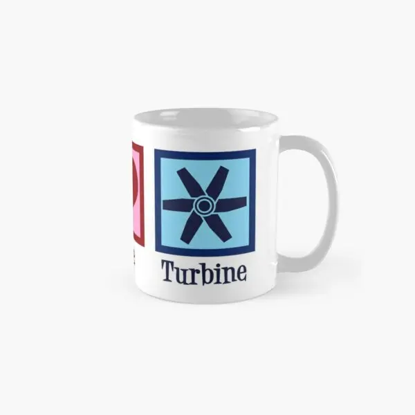 Peace Love Turbine Classic  Mug Tea Photo Image Picture Simple Gifts Coffee Printed Drinkware Design Handle Round Cup