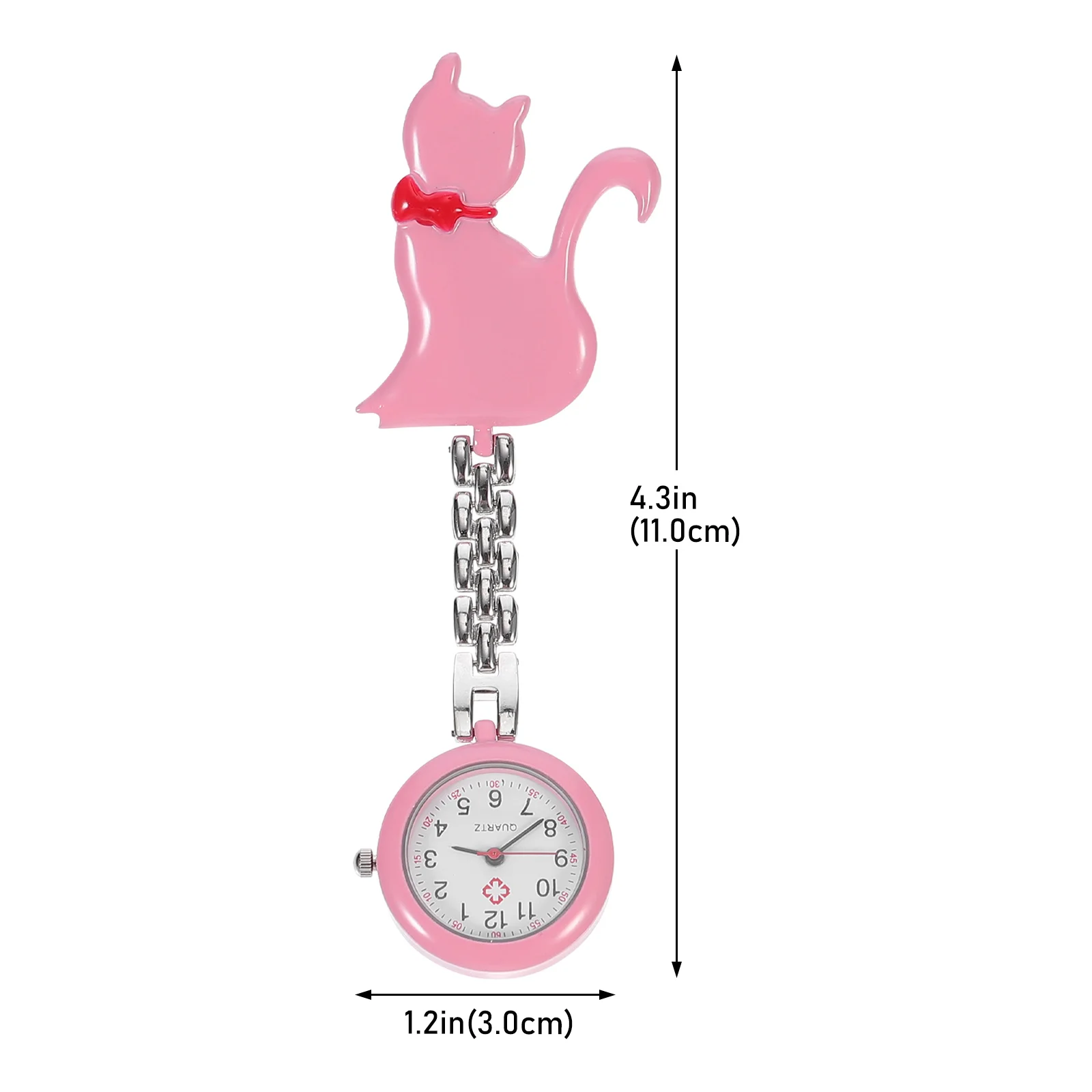 1 pc Kitten Quartz Pocket Lightweight Nurse Hanging Watch With Safety Clip Clip-On Portable Watch For Doctors Nurses