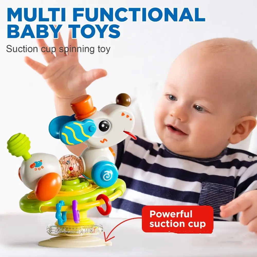 Baby Walker Traction Walking Toy Cartoon Pet Infant Dining Table Puppy Suction Cup Horse Model Interactive